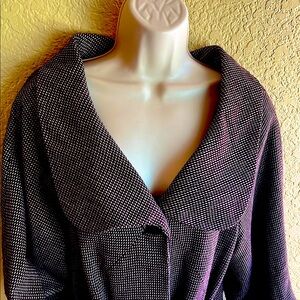 Maroon Poly/wool avant-garde mid length coat